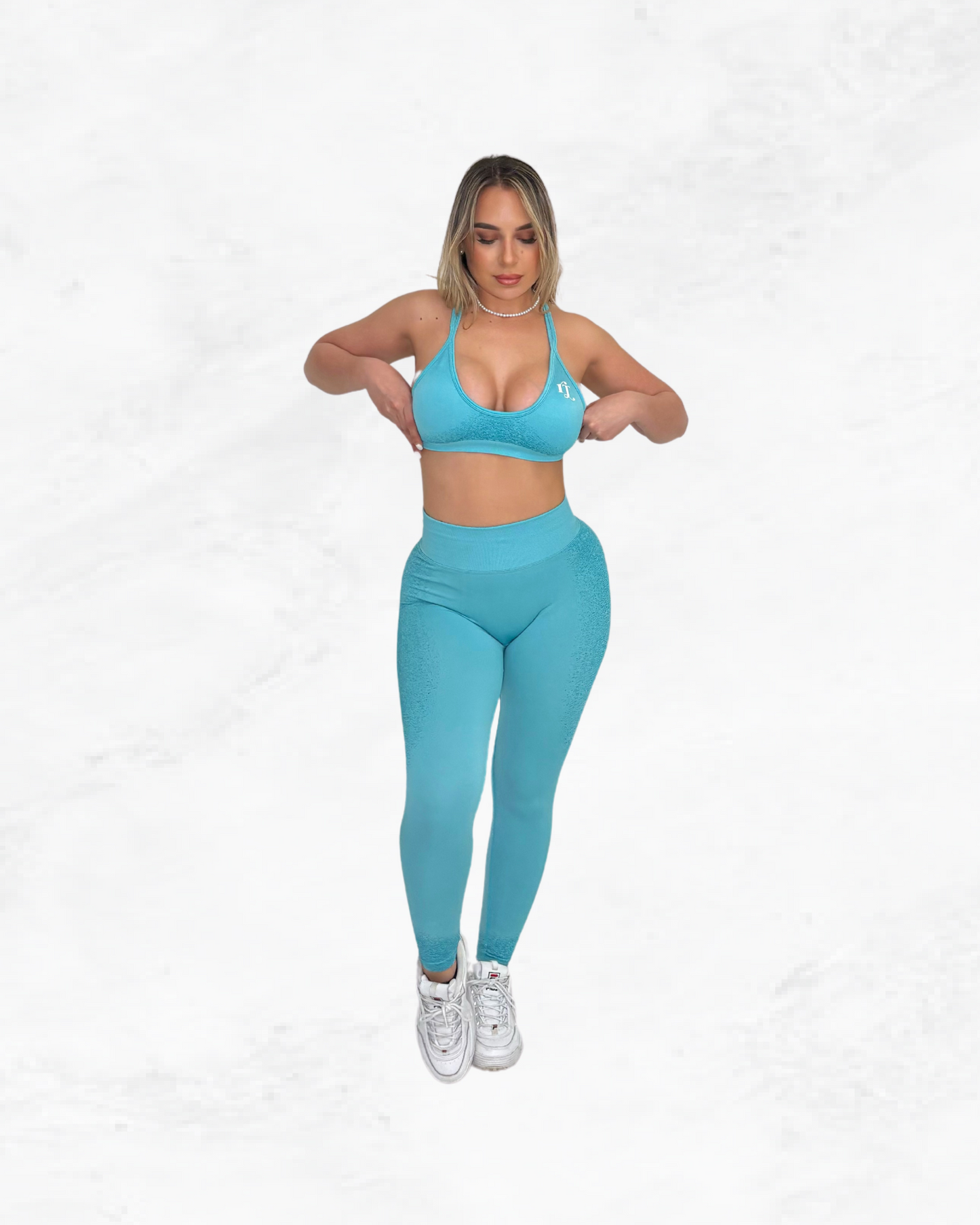 Baby Blue Frosted Dreams - Open Back Sports Bra