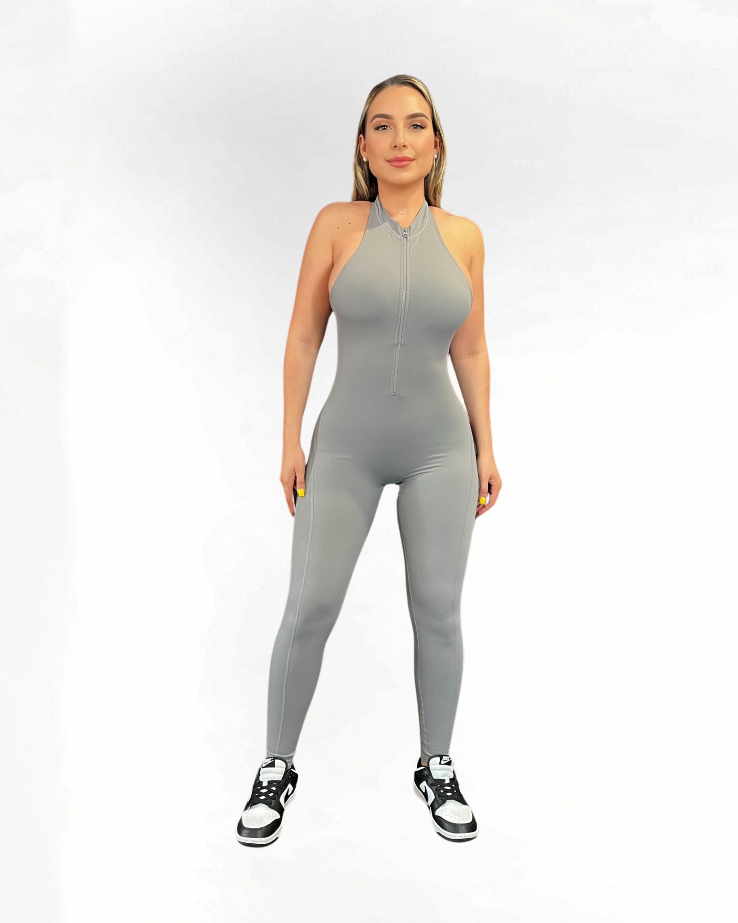 Gray Morning Zipperella Jumpsuit