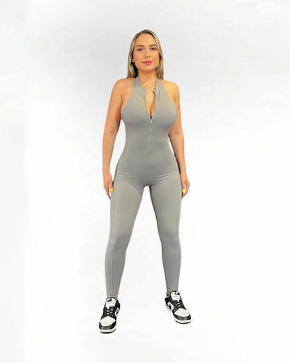 Gray Morning Zipperella Jumpsuit