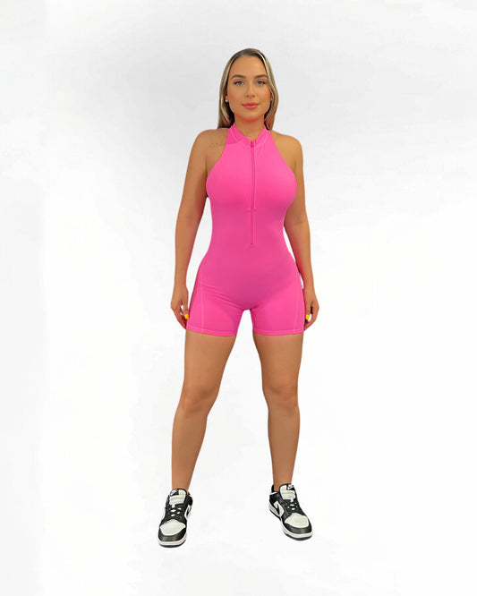 Pink Bubblegum Zipperella Romper