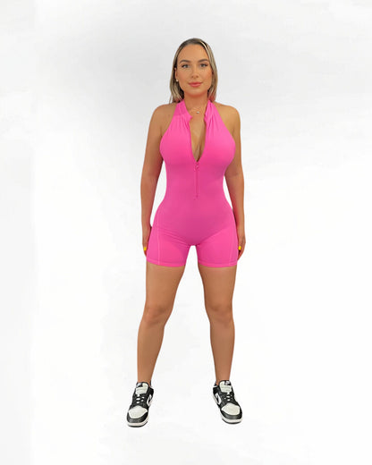 Pink Bubblegum Zipperella Romper