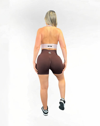 Brown Expresso Butt Scrunch Biker Shorts